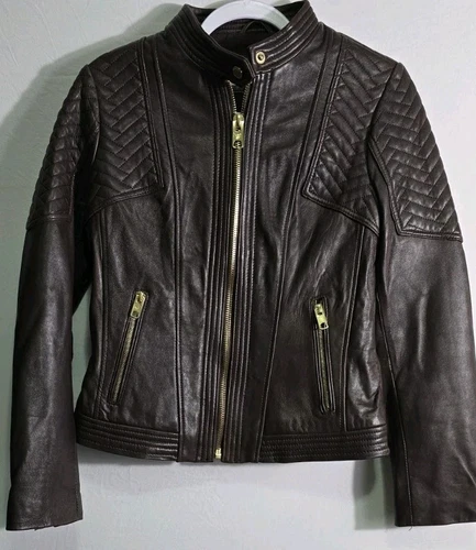 Giacca Moto MICHAEL By Michael Kors 100% Pelle M Usata Ottime Condizioni