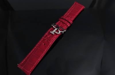 Original NOS: Jacob & Co 20mm Short Red Alligator 5 Time Zone Strap w Buckle