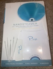 PureDaily Care NanoSteamer Large 3-in-1 Nano Ionic Facial Steamer W/Temp Control
