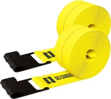 DC Cargo Mall Truck Straps, 4 inch X 30' Straps for Flatbed 2-pack, Yellow 