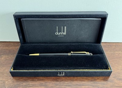 Dunhill Sidecar Schwarz & Gold Kugelschreiber. Box & Papiere. Neuwertig.