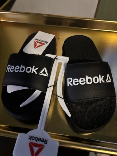 NUOVI sandali Reebok Memory Foam Slide venditore USA rosso e nero taglia 1 US