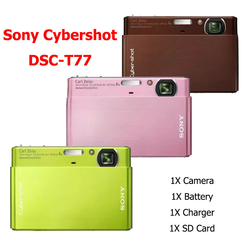 SONY DSC-T77 Digital Camera Pink Cyber Shot 4x Optical Zoom