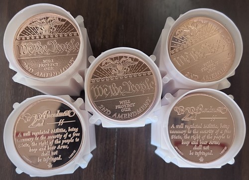 NEW! LOT OF 100 X 1 OZ We the People 999 FINE COPPER ROUND - BULLION - - 第 1/2 張圖片