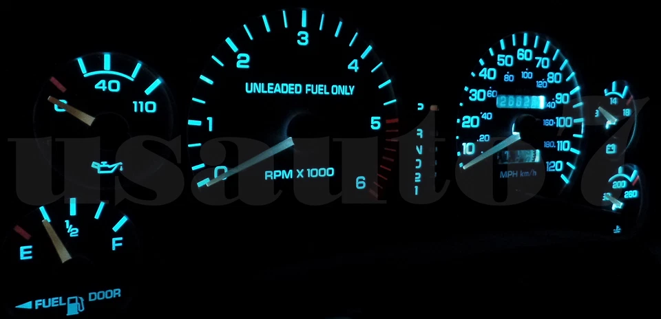 Dash Cluster Gauges AQUA BLUE LED LIGHTS KIT Fits 94-97 Dodge Ram 1500 2500 3500 - Imagem 3 de 4