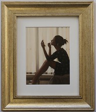 Only The Deepest Red by Jack Vettriano Framed & Mounted Art Print Gold
