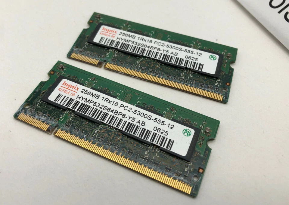 Memoria RAM para portátil HYNIX 512MB 2x256MB PC2-5300S-555-12 ENVÍO GRATUITO Foto 3 de 4