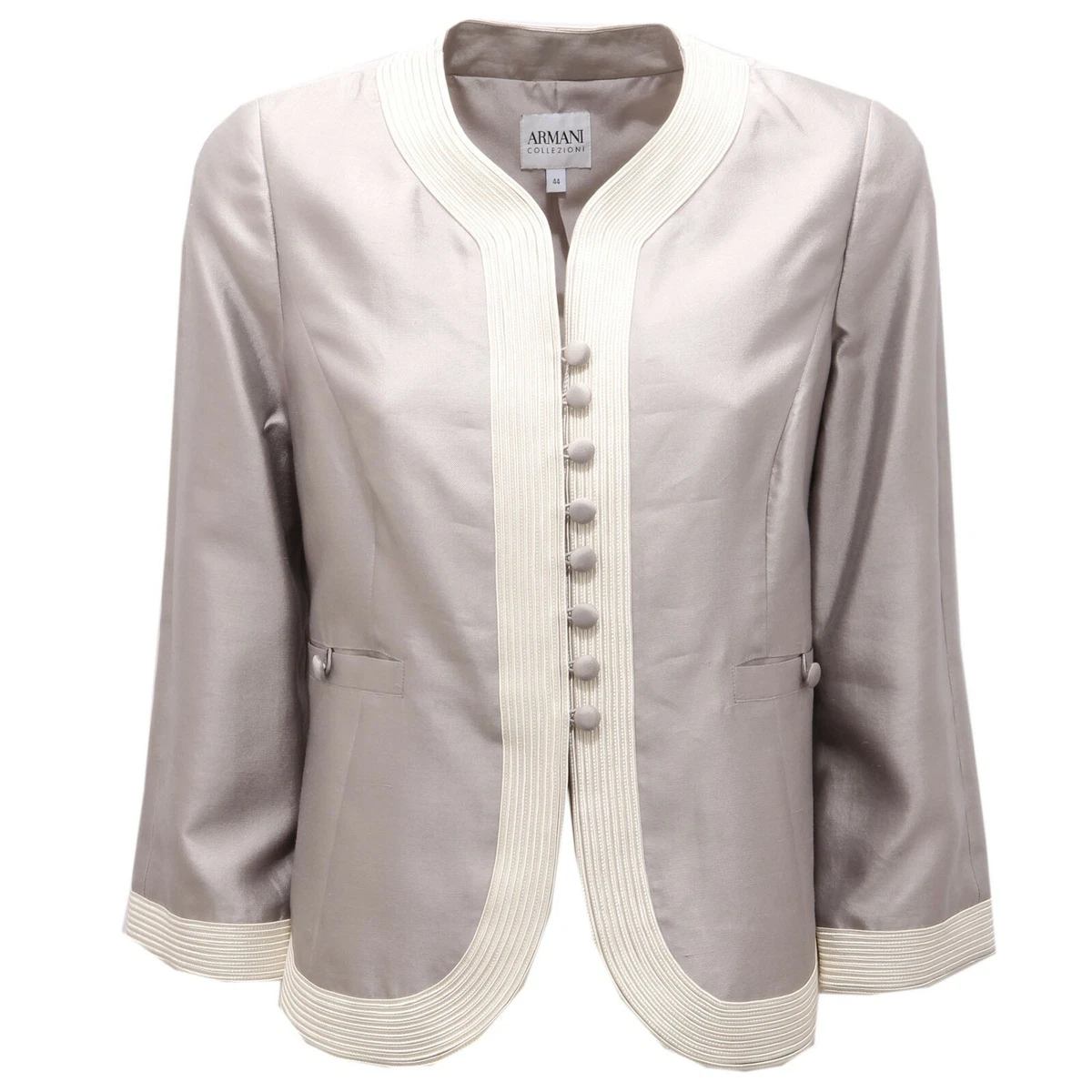 6019AC giacca donna ARMANI vintage effect silk cotton 3 4 sleeve jacket woman