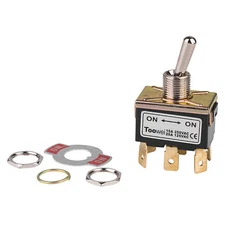 DPDT On/On Toggle Switch 6 Spade 20A 125VAC 2 Position