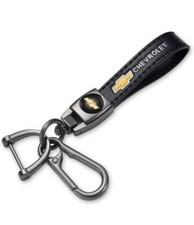 Black Leather 5 34 Key Holder Keychain For Chevrolet Vehicles. Black Leather 5 34 Key Holder Keychain For Chevrolet Vehicles.