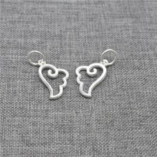6pcs of 925 Sterling Silver Small Angel Wing Charm for Bracelet Necklace Earring