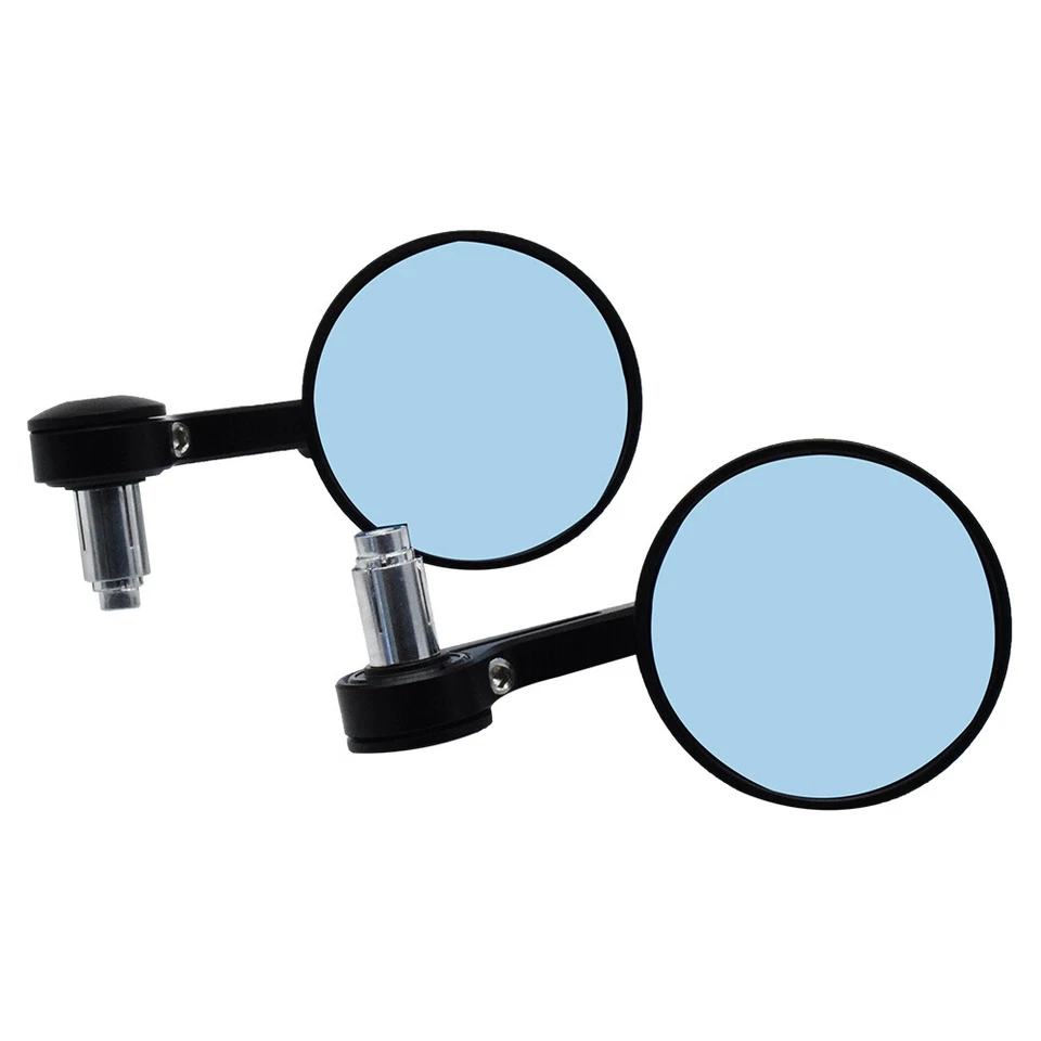2xFor Bobber Cafe Racer Motorcycle Round 7/8" CNC Bar End Rearview Side Mirrors - Image 3 of 4