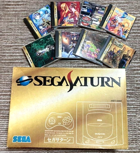 Sega Saturn console, + 8 games, HST-0001, working condition, With box, Japan