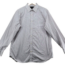 Banana Republic Non Iron Slim Fit Men's Size L Striped Long Sleeve Casual Shirt