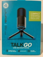 JLab Talk Go Compact Studio Quality USB Black Microphone for Windows and macOS