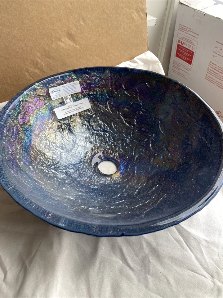 Vaso pia banheiro JSG Oceana 16" - azul ardósia reflexos 005-003-344  - Imagem 3 de 4