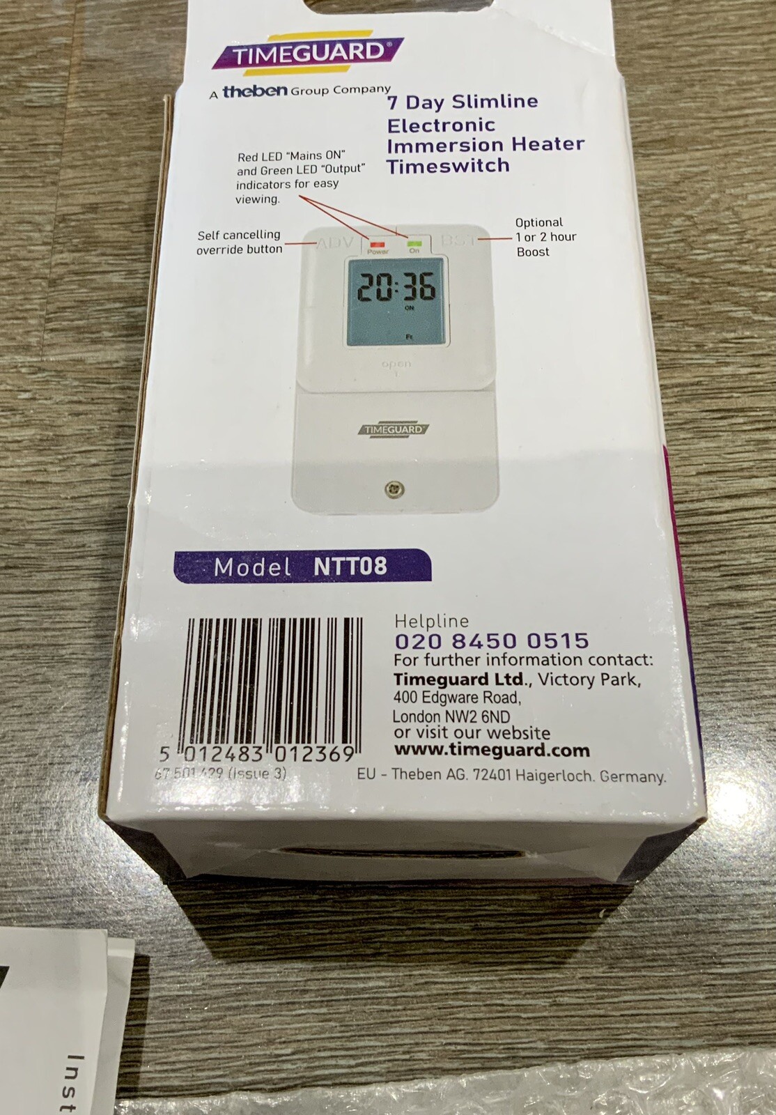 Timeguard NTT08 7 Day Slimline Electronic Immersion Heater TimeSwitch