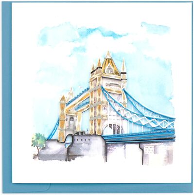 Quilling London Tower Bridge aufwendige handgefertigte Grußkarte rahmenbare Kunst 
