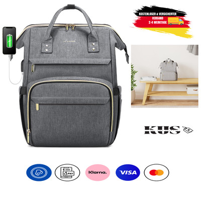 Laptop-Backpack für Frauen, mit 15,6 Zoll Laptop-Fach und USB-Charging-Port.