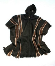 SALE 10 OFF Men's Alpaca Llama Wool Hooded Poncho Light and Warm Natural Color