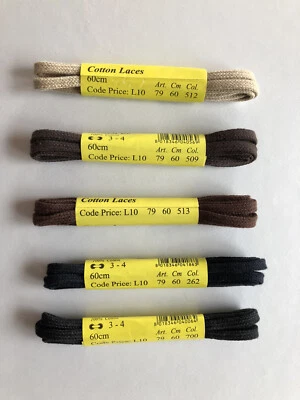 LACCI piatti CM 60 per scarpe 2/3 fori tipo Church's Ryder, Clarks. cotone 100%