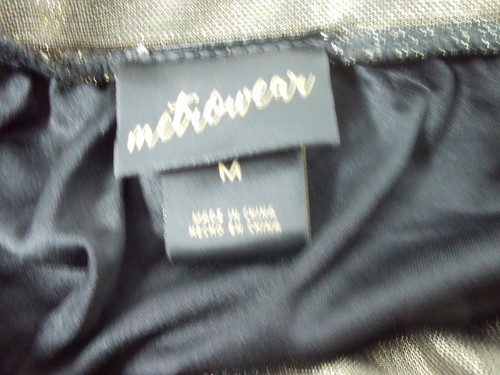 Metrowear Ladies Gold Pleated Skirt Size M Elastic Waist Metallic - Picture 5 of 5