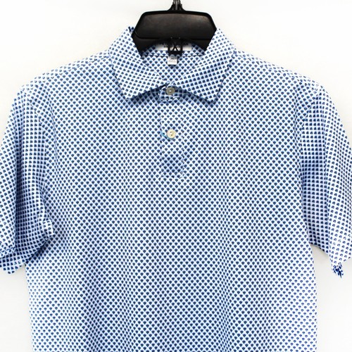 Peter Millar Youth birds eye sun protection UPF 50 boy's polo shirt Large 10-12 - Picture 3 of 8