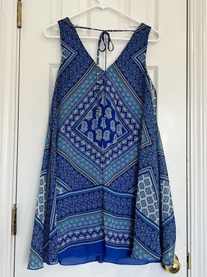 blue bandana print dress Audrey Dress #4 Elephant Bandana Cobalt Blue Dress 10 / Cobalt Blue