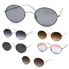 Womens Oval Round Dad Shade Metal Rim Retro Sunglasses