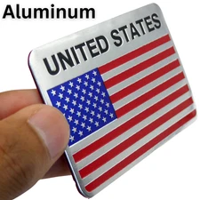 ALUMINUM United States US Flag Decal Sticker Car, Motorcycle, Patriotic