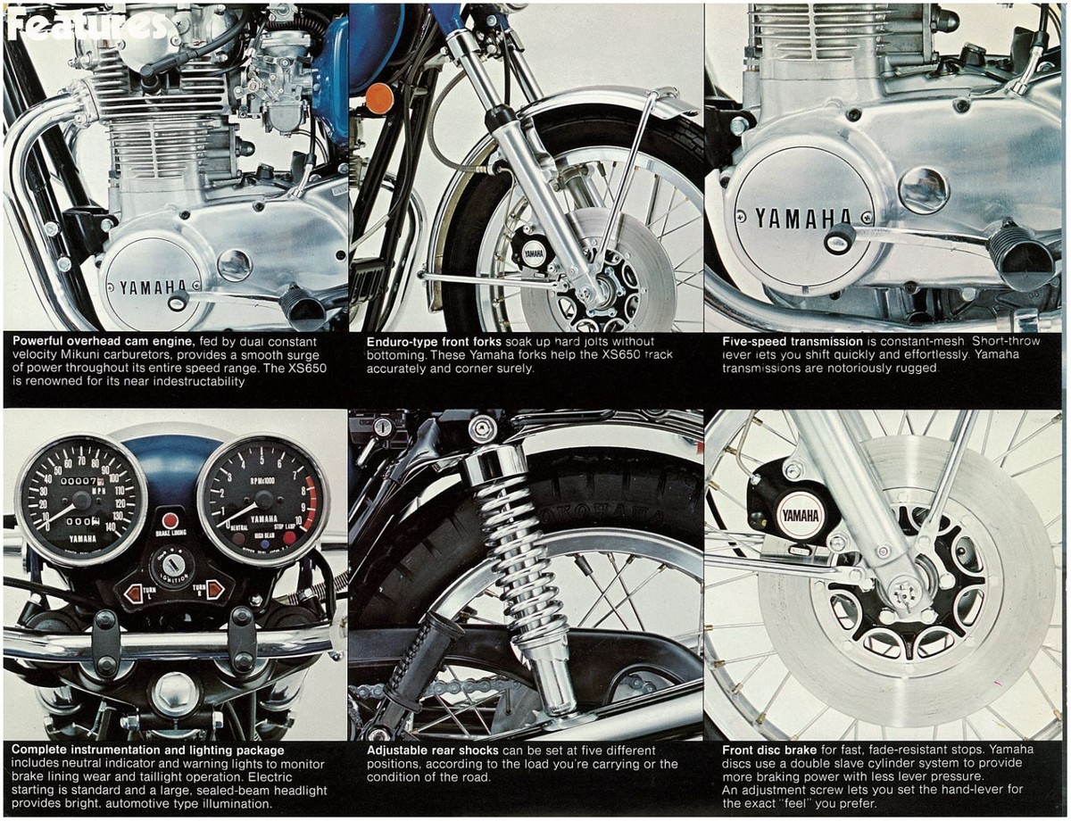 YAMAHA Brochure XS650 XS650C 1976 Sales Catalog Catalogue