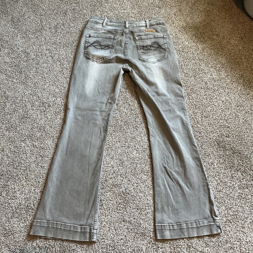 Cowgirl Tough Co Dusty Road Jeans 33x33 (32 X 31.5) Stone Washed Brown Denim - Picture 14 of 18