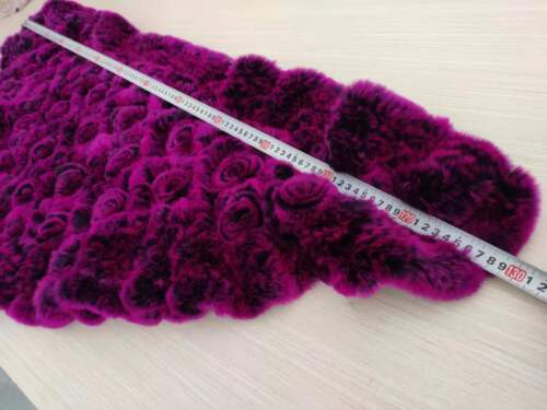 100 % Echt Rex Kaninchenfell Cape Cardigan Pelzwickel Damen Schal großer Schal mit Rose - Bild 16 von 32