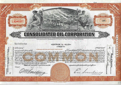 CONSOLIDATED OIL CORPORATION - 20 AKTIEN 1942 - USA / USA - Stammaktien