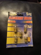 5 Genuine Sterlite 3.8V Clear Flashlight Bulbs NOS