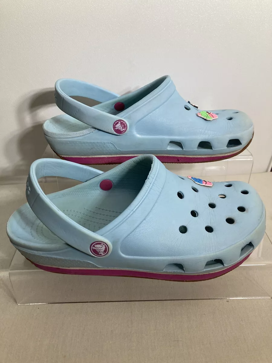 traición Infantil por favor confirmar Crocs Retro Classic Clog Men 6 Women 8 Baby Blue Gum Sole Pink Band 3  Libbitz