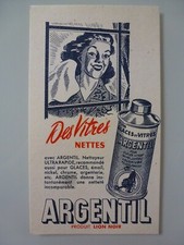 DES VITRES NETTES ... ARGENTIL ... LION NOIR / BUVARD PUBLICITAIRE  ANCIEN