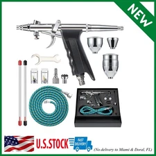 Airbrush Kit, Air Brush Painting Set, Double Action Trigger Airbrush Gun 0.3mm/0