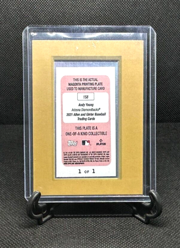 Andy Young 2021 Topps Allen & Ginter Enmarcado Mini Placa de Impresión Magenta RC 1/1 - Imagen 2 de 2