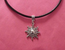 Black Leather Choker Necklace 4mm Thick with a Choice of Charms - Great Quality