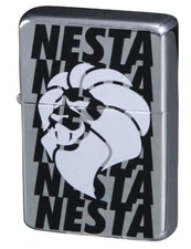DEVIN Nesta Logo Lion Silver Oil Lighter Gold Insert Made in Japan NEW