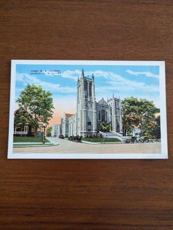 First M.E. Church Charlotte NC North Carolina Postcard