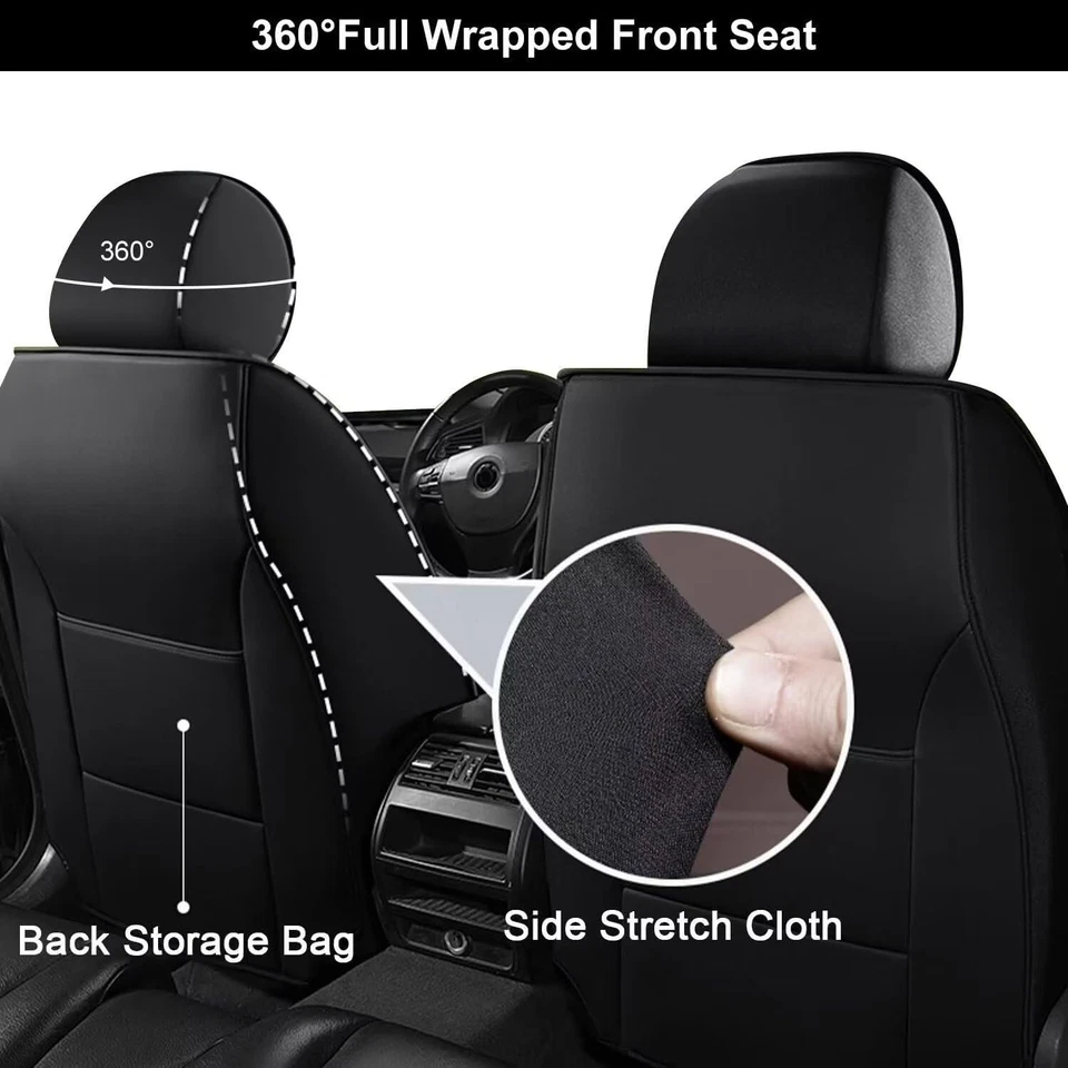Front&Rear Car 5-Seat Covers Faux Leather Protector Pad For KIA OPTIMA 2002-2015 Foto 3 de 4