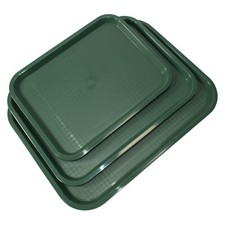 Green Plastic Serving Tray Canteen Cafe Fast Food TV Dinner Kitchen Breakfast