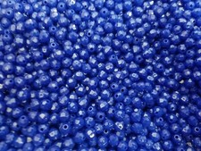 1,000 Pcs 6mm Opaque Royal Blue Round Crystal Faceted Plastic Craft Beads
