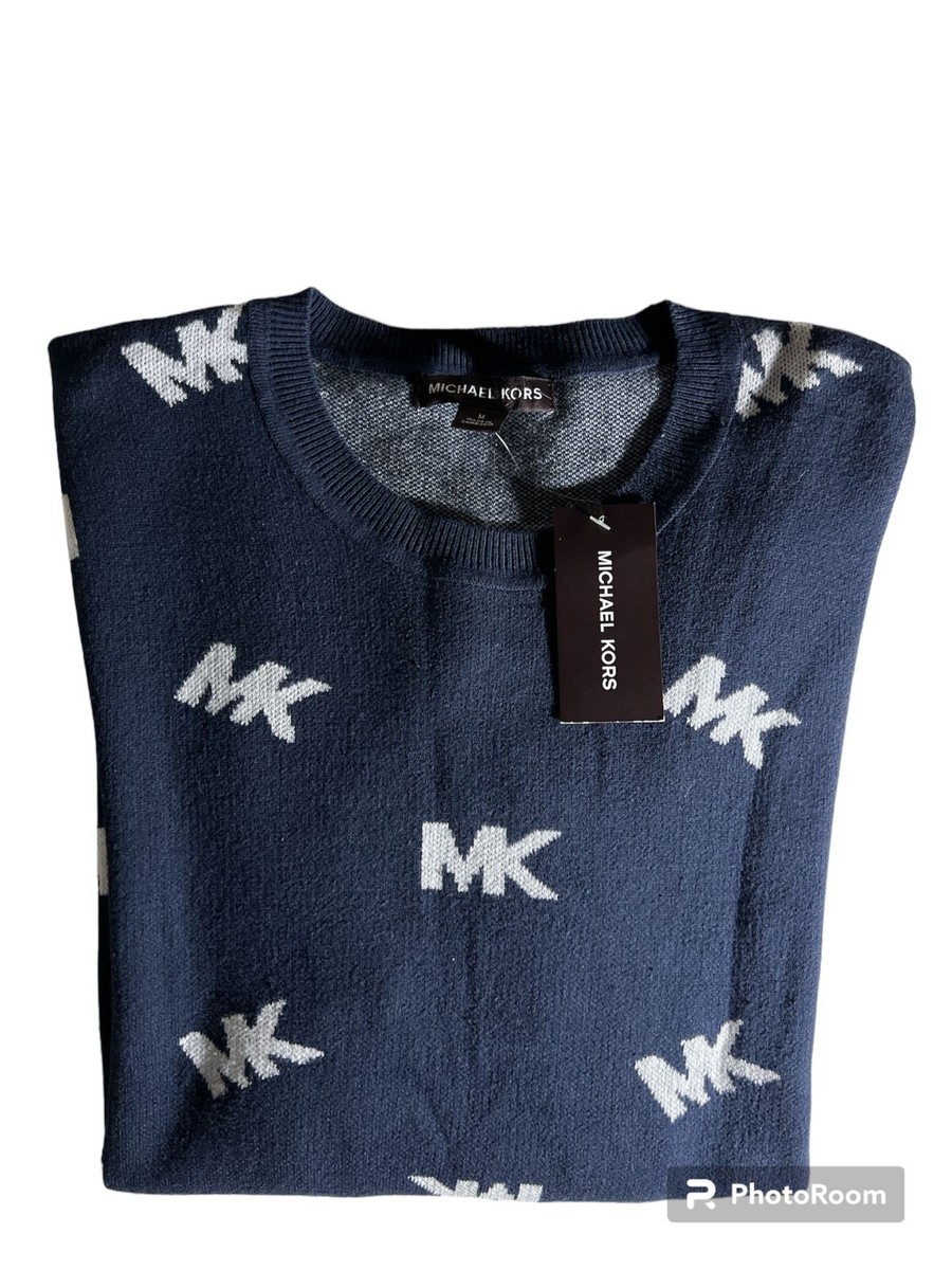 Michael Kors Men's All Over Print MK Logo Pullover Crewneck Michael Kors Men's All Over Print MK Logo Pullover Crewneck