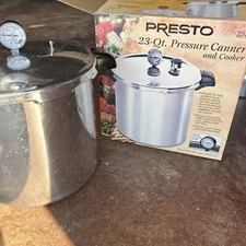 Presto Pressure Canner and Cooker Mdl 01781 23 QT Takes Half Pints Pints Quarts