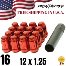16 Spline Lug Nuts 2016-2025 Yamaha YXZ1000R YXZ 1000R 2017-2025 SS Red Nut