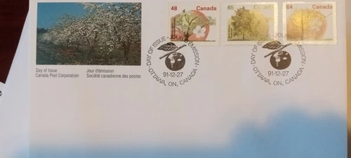 Canada SC # 1363-1374 Trees FDC. Canada Post 1991 stamp 48c 65c 84c mint