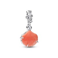 Bead - Silber - Korallenrote Muschel Charm